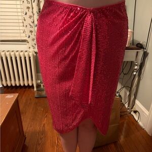 Elegant Pink Sequins Skirt